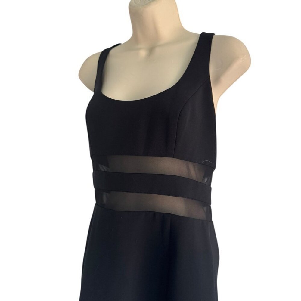 Jay Godfrey Womans Sz 6 Perot Black Mesh Insert Mini Dress Cocktail - Picture 3 of 9